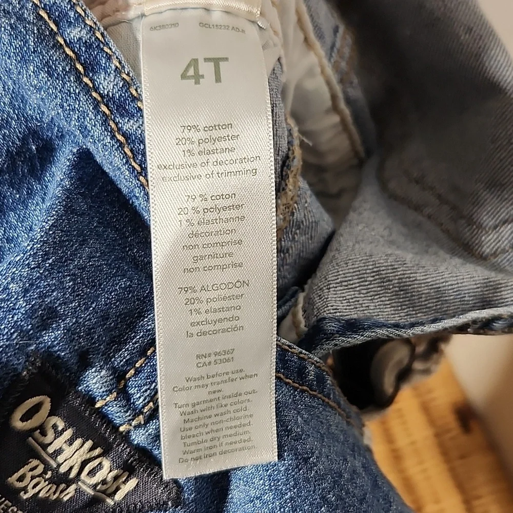 4T Toddler Jean Shortalls Short Overall Oshkosh
